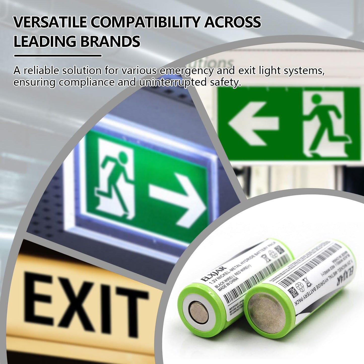 YUTSUJO (5-Pack) 1.2V 2000mAh 4/5A Ni-MH Battery Pack Replacement for Lithonia ELB-1210N ELB-1201N KR-1200AUL ASC0086 Exit Sign Emergency Light