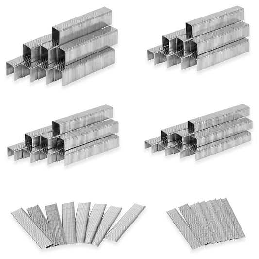 SITLDY Heavy Duty T50 Staples & 18GA Brad Nails, 2400-Pc Assorted Sizes, Galvanized, Includes 5/16"–9/16" Staples & 3/8"–1/2" Nails
