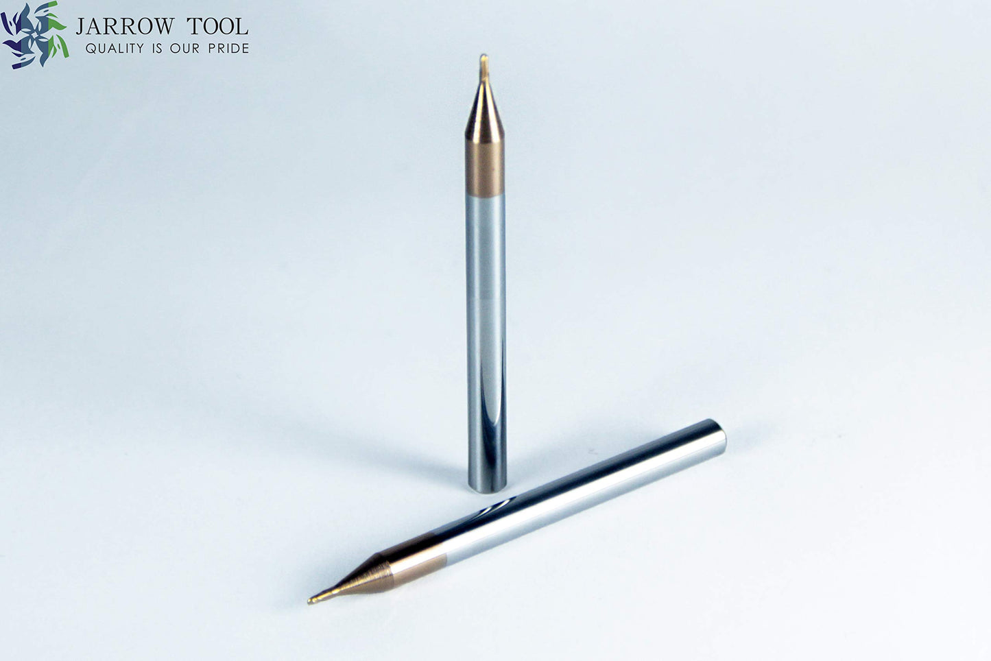 Jarrow Tool Carbide Ball Nose End Mill for CNC Machine Milling Tools, for Alloy Steels/Hardened Metals - 2 Flute - 55HRC TiAlN Coated (5Pcs, 1/32)