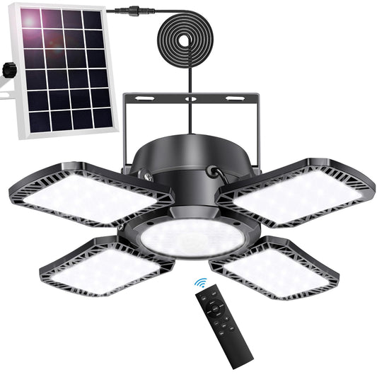 Auzev Solar Shed Light 176 LED, 4-in-1 Heads, Motion Sensor, 4 Modes, Remote Control, Solar Security Lamp for Garage & Outdoor