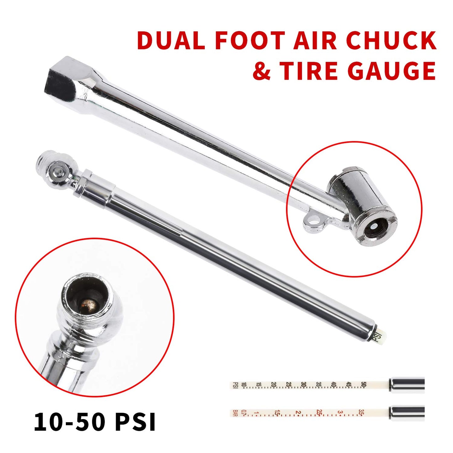 Hromee 19-Piece Air Compressor Accessory Kit with 25FT 3/8" Hybrid Hose, 1/4" NPT Quick Connects, Air Blow Gun, Tire Gauge & Brush