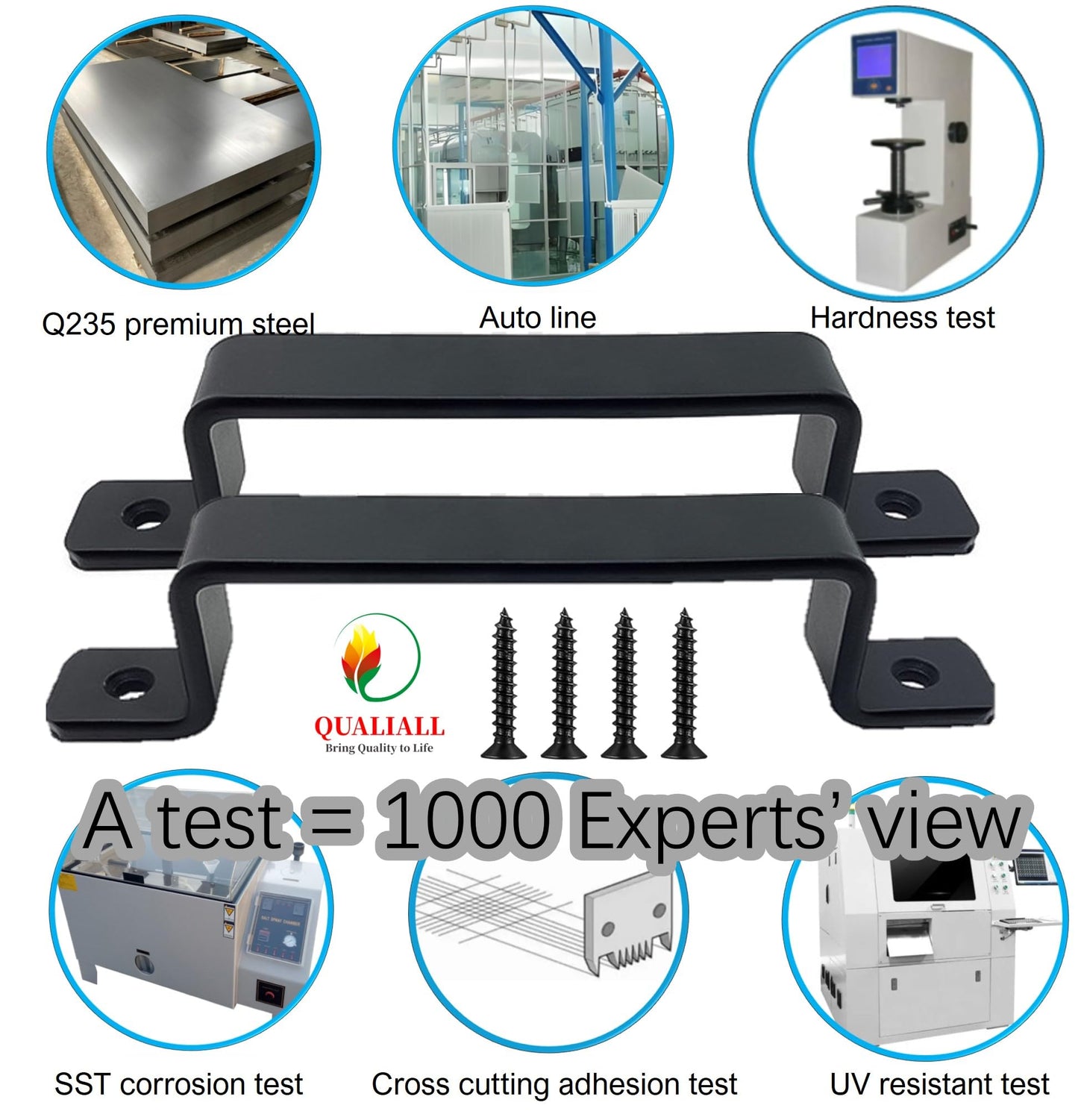 QUALIALL Premium Barn Door Handles Black,7.4 inch,2 Packs,Heavy Duty Rustic Metal Pulls for Sliding, Garage,Shed, Gate, Closet, Drawer, Indoor/Outdoor