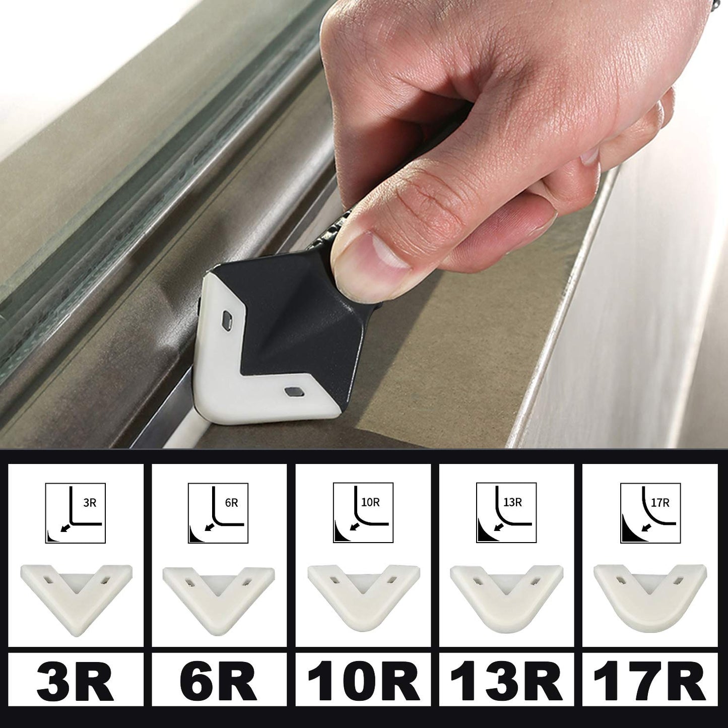 King&Charles Silicone Caulking Tool Kit, 3 in 1 Caulk Remover & Grout Removal Tool, with 4pc Glass Glue Angle Scraper