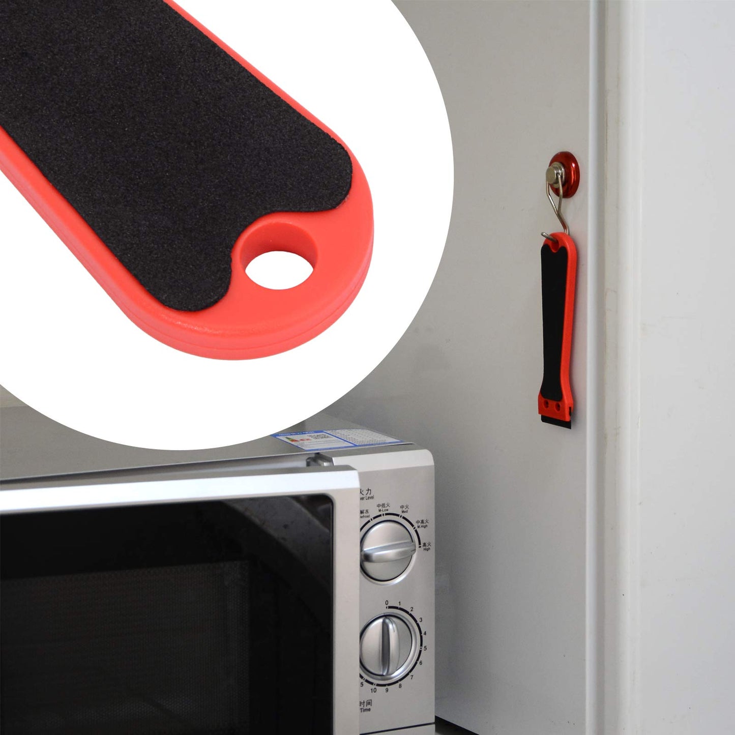 EHDIS 2pcs 6" Plastic Razor Scraper with 100 Double-Edge Blades – Adhesive, Vinyl, Window Tint & Sticker Glue Remover (Red)