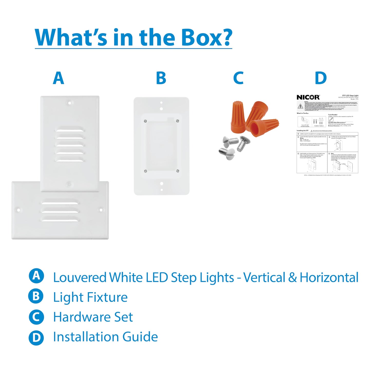 STP2 Louvered White LED Step Light with Photocell (STP2L120WHPC)