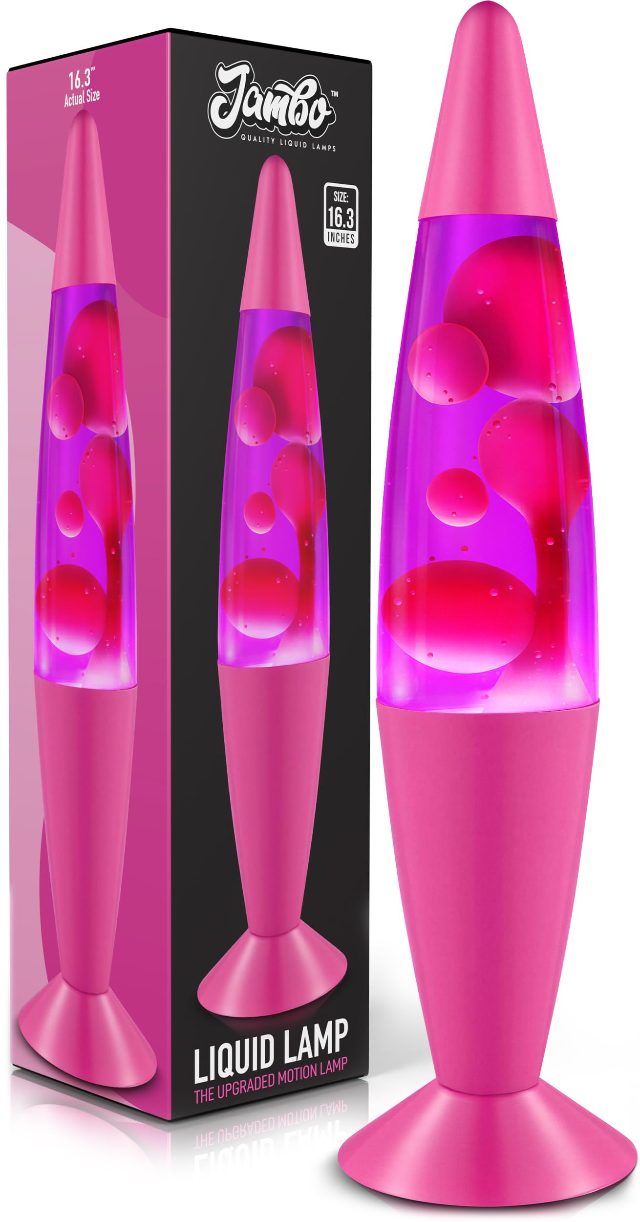 JAMBO 16" Purple & Pink Magma Motion Lamp, Relaxing Liquid Night Light for Home, Office, Bedroom, Teens & Kids Decor
