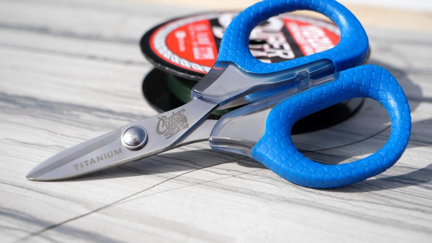 CUDA 5.5" Large Braid Shears – Heavy-Duty Fishing Line Cutter for Braid, Mono & Fluorocarbon, Dual Serrated Blades, Non-Slip Comfort Grip
