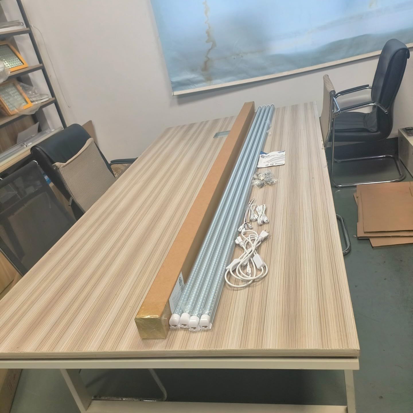 SHOPLED 8FT LED Shop Light 90W 11700LM 6000K Cool White, 300° D-Shape, Linkable T8 Tube, 4-Pack for Garage, Workshop, Warehouse