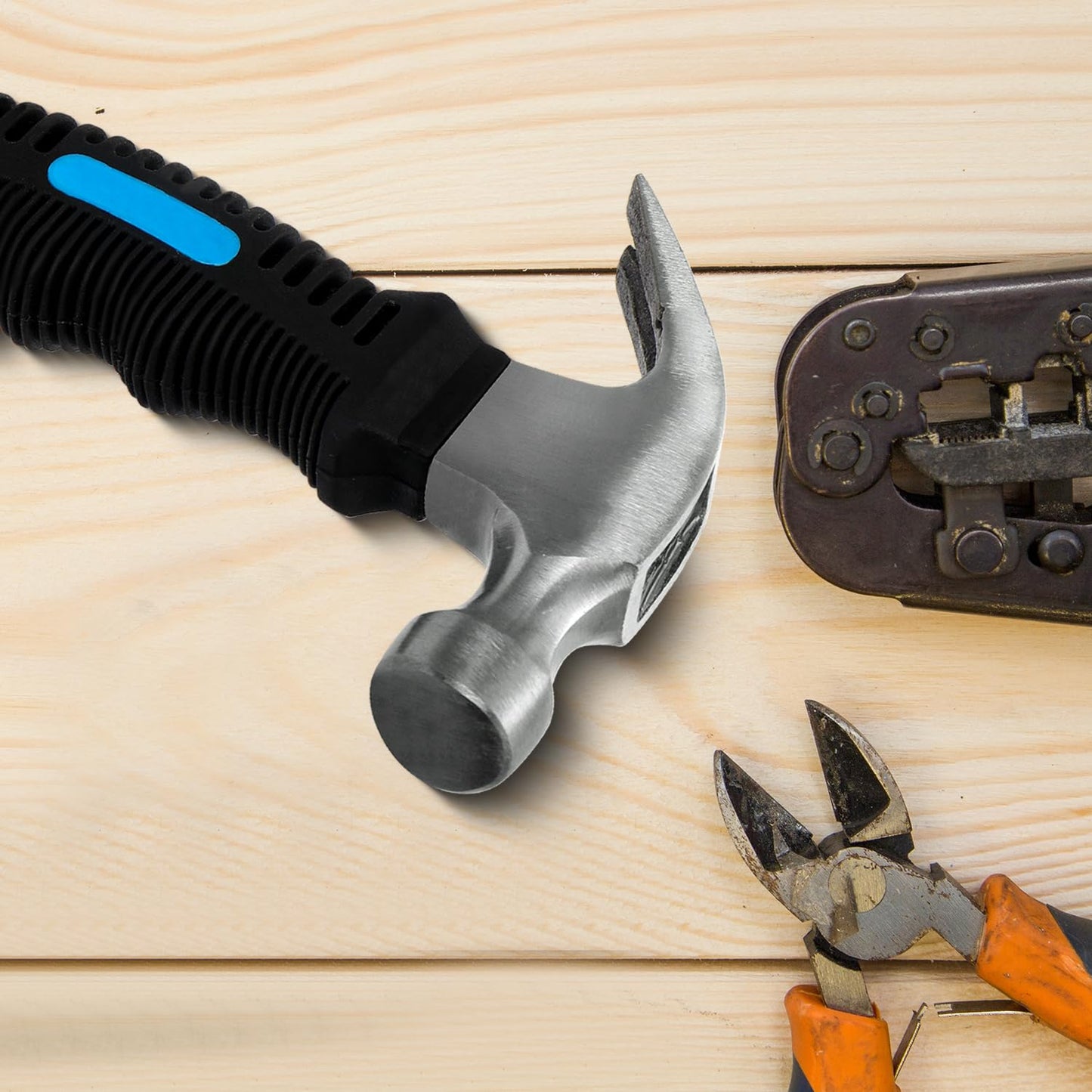 Acooruiteng 8oz Claw Hammer, Small Stubby Hammer with Anti-Slip Handle for DIY, Camping, Craft, Indoor & Outdoor Use