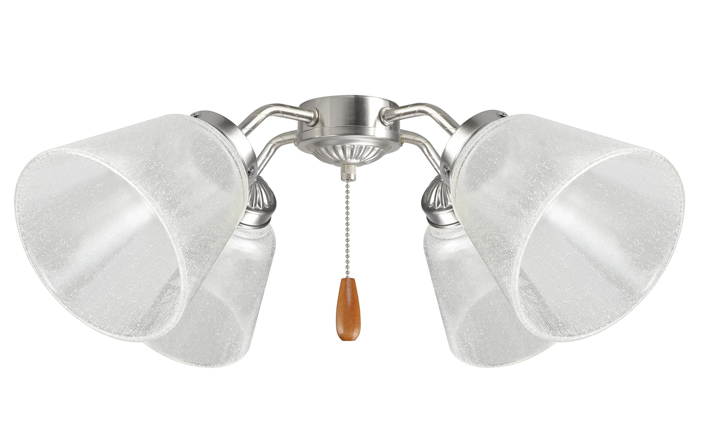 Aspen Creative 23174-60-4, Transitional Clear Seeded Ceiling Fan Replacement Glass Shade, 2-1/8" Fitter, Size: 4-3/4" D x 4-3/4" H, 4Pcs/Pack