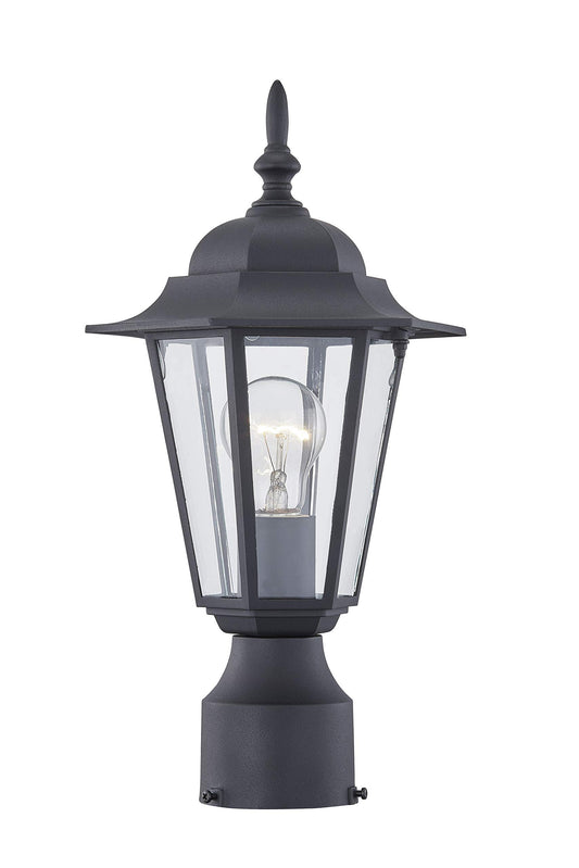 WISBEAM Outdoor Post Light, Pole Lantern, E26 Base 60W Max, Aluminum Housing Plus Glass, Wet Location Rated, ETL Qualified, Bulbs not Included, Black