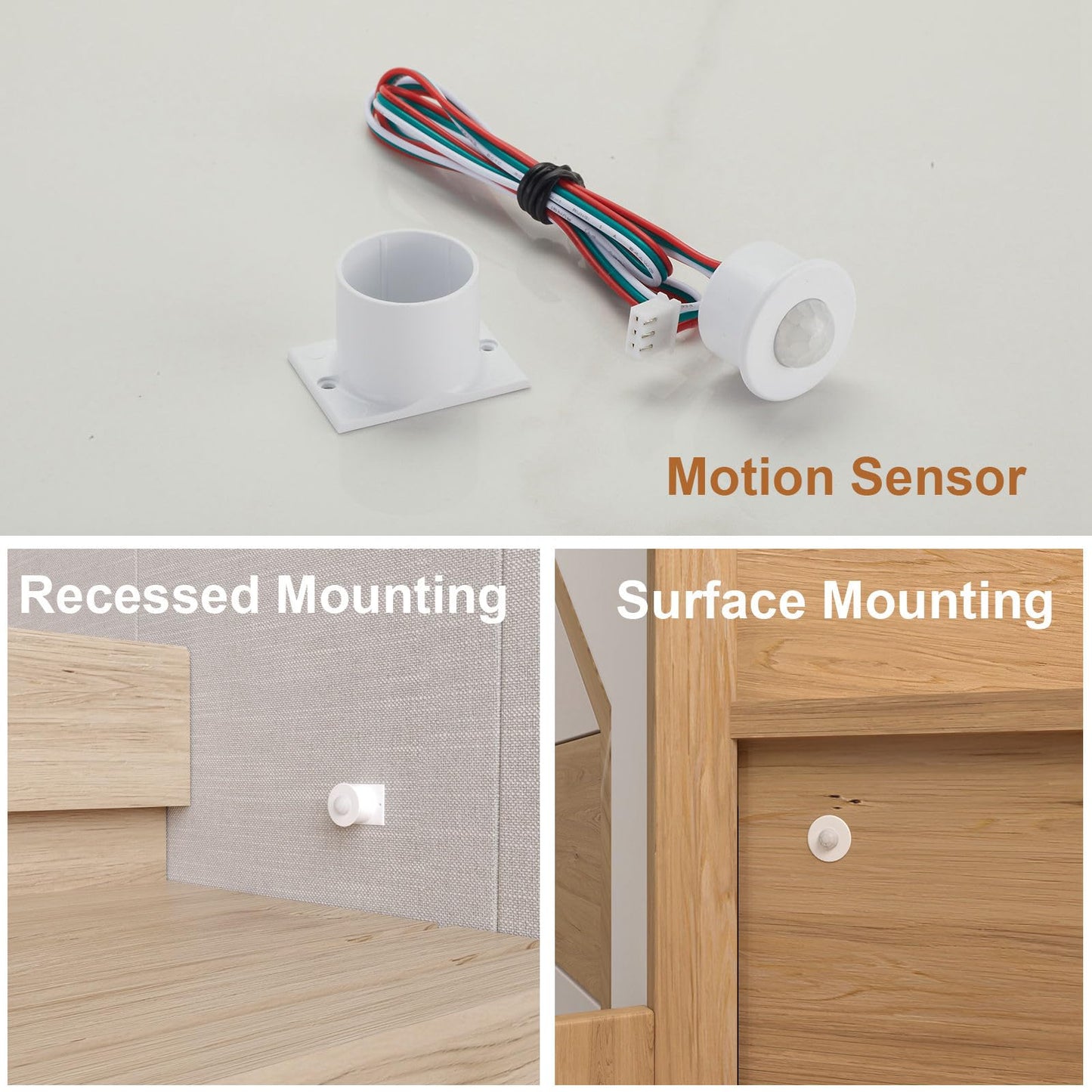 AUTUNEER Motion Sensor Stair Lights, 16-Step Indoor LED Strip, 40" Cuttable, 3000K Warm White Smart Stairway Lighting Kit