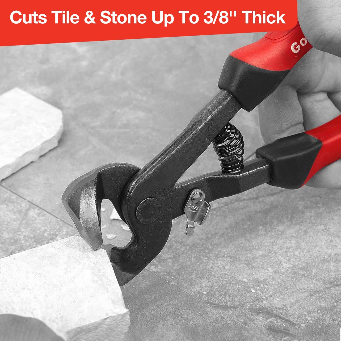 Goldblatt 2-Piece Glass Tile Nippers Set, Heavy-Duty Wheeled Mosaic Nipper & HD Ceramic Tile Nipper, Soft-Grip Tile Cutter Pliers for Glass, Stone & Metal