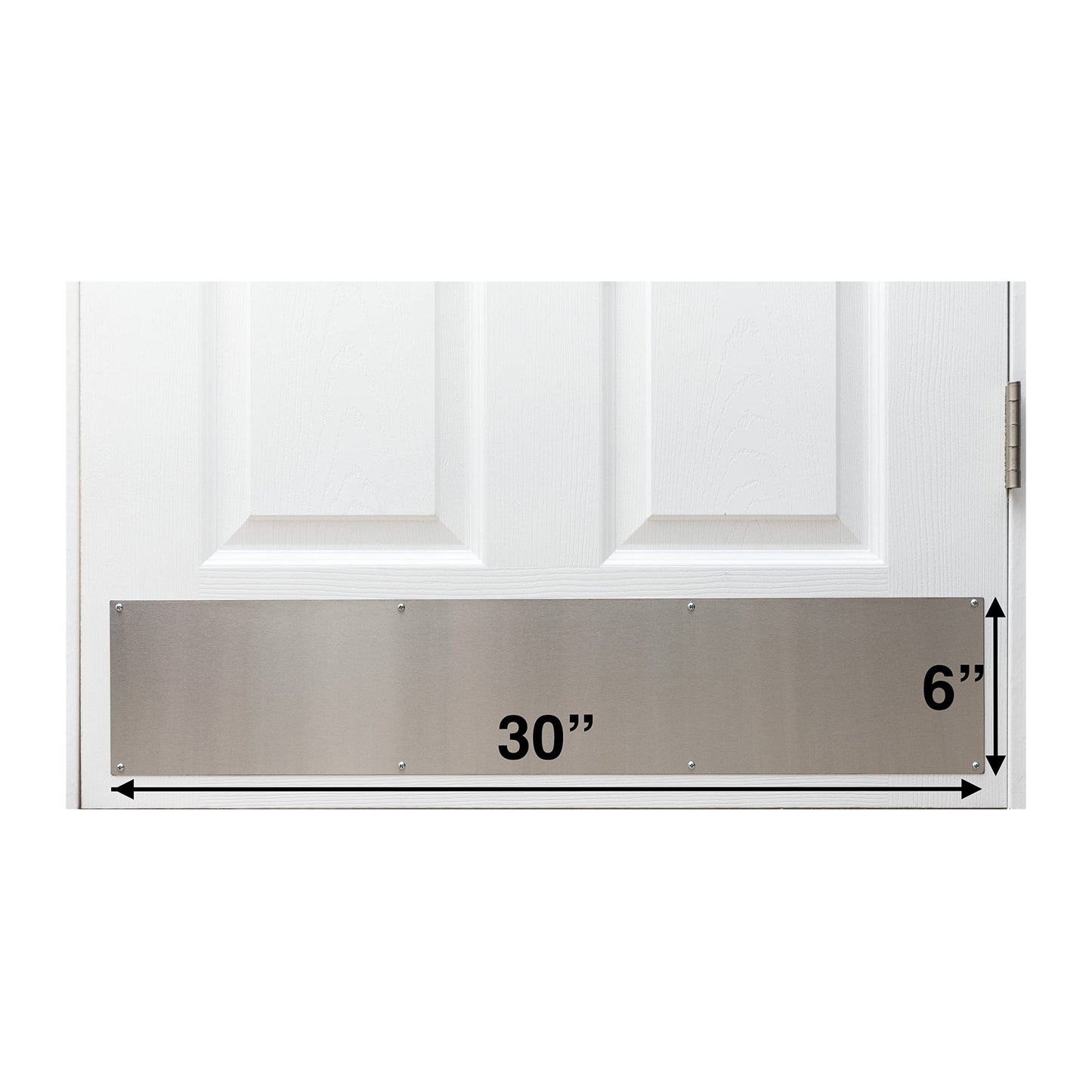 Stainless Steel Door Kick Plate Mop Plate Protection Plate, 6" x 30" Size, for Door Widths 31"+
