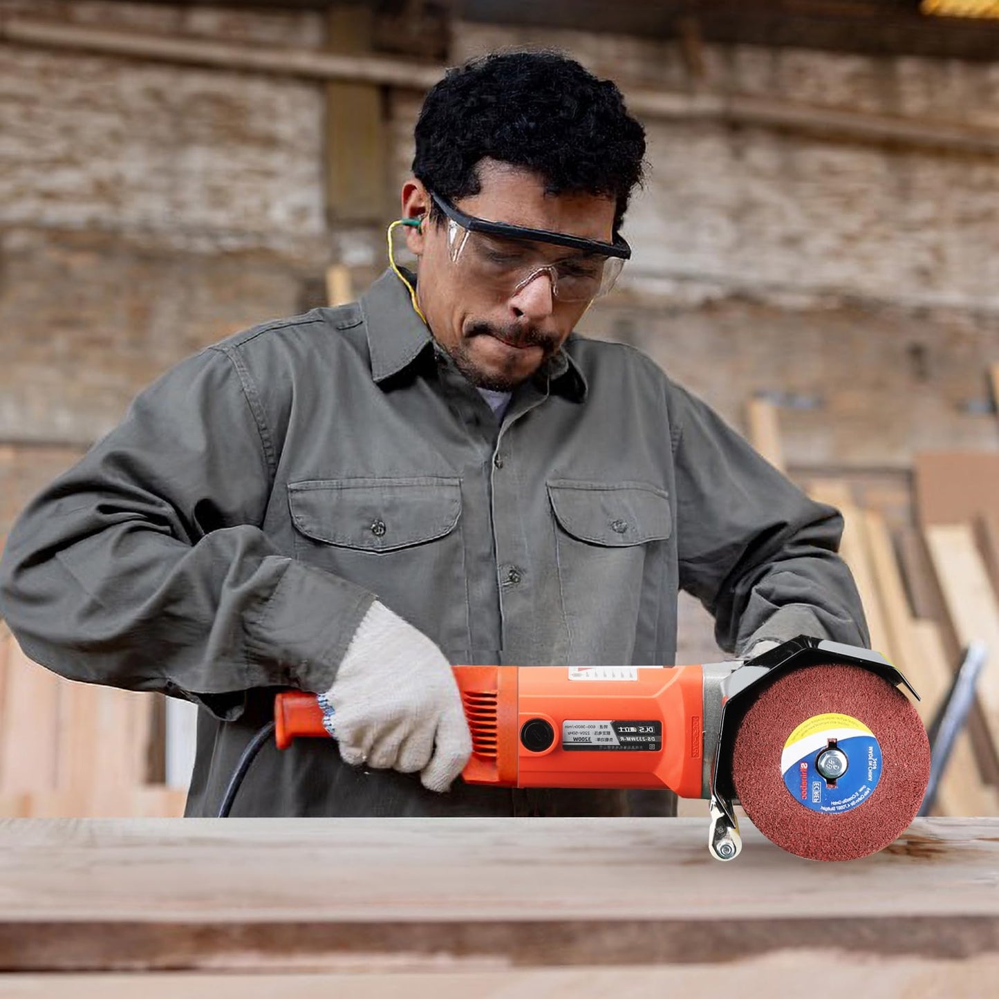 60 Grit Surface Conditioning Tool Drum,4.7" x 4" Burnishing Polishing Wheel Drum for Metal Stainless Steel Wood Surface Conditioning Treatment