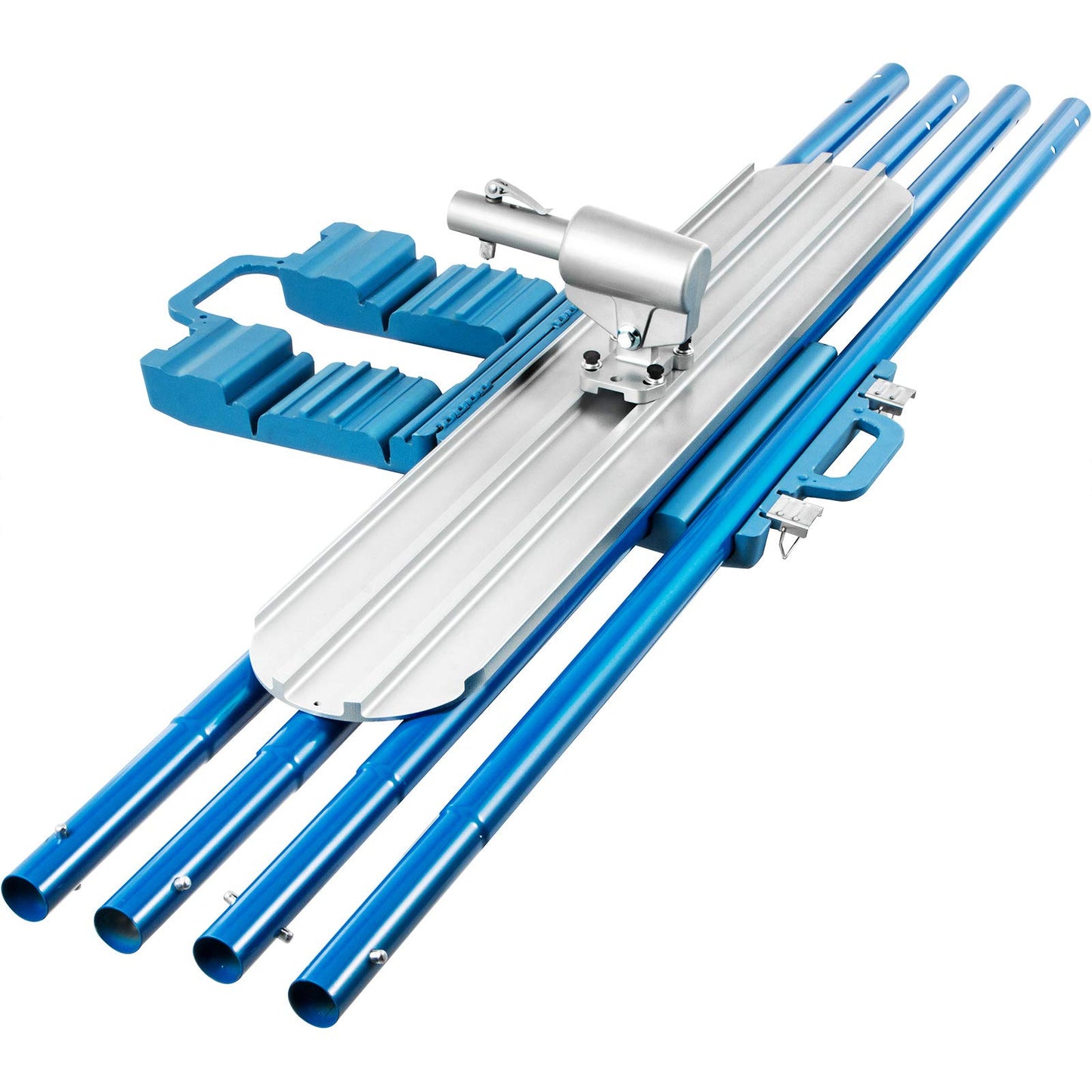 VEVOR Magnesium Bull Float 48 x 8 in, Round End Concrete Float Tool with 4 Handles & Bracket, Cement Finishing Kit