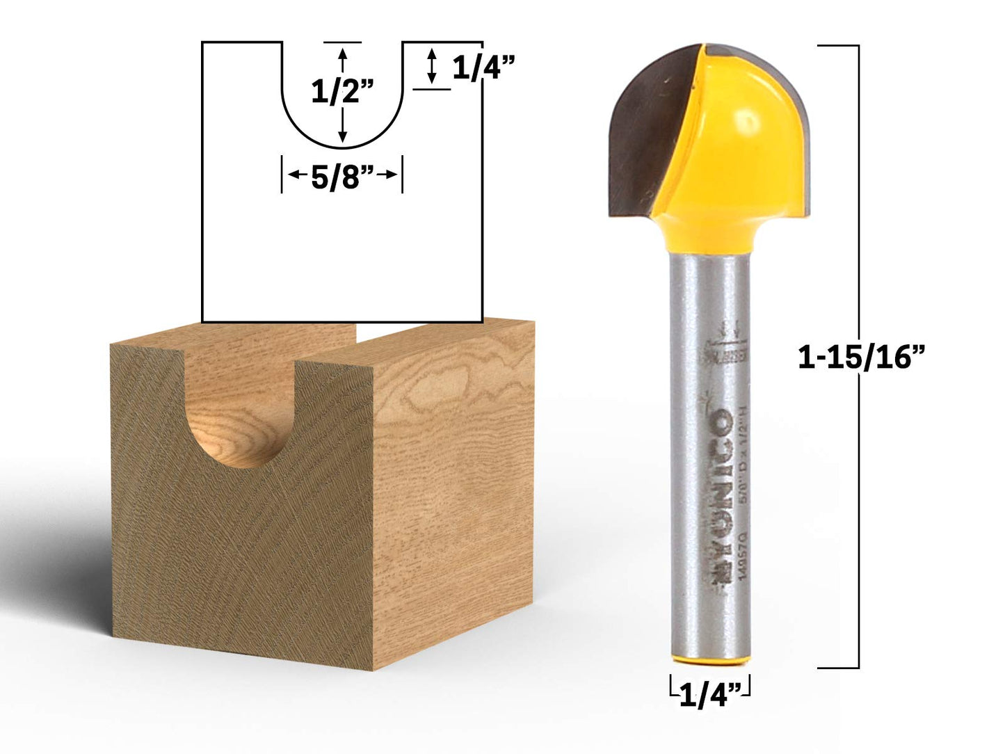 YONICO 14957q 5/8-Inch Diameter Core Box Router Bit 1/4-Inch Shank