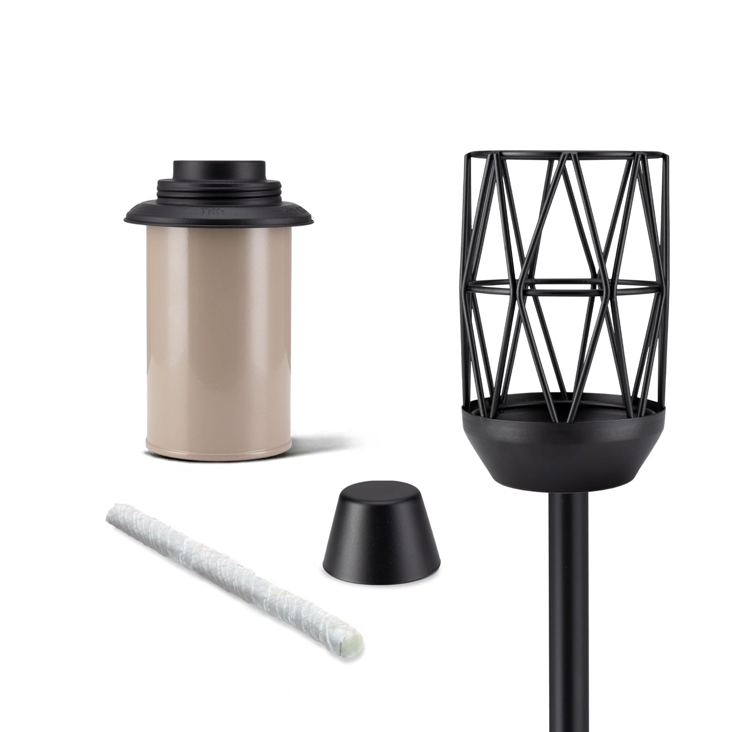 TIKI BiteFighter 64" Outdoor Metal Torch – Mosquito-Repellent Patio, Lawn & Garden Lighting, Bronze/Black with Wick & Snuffer