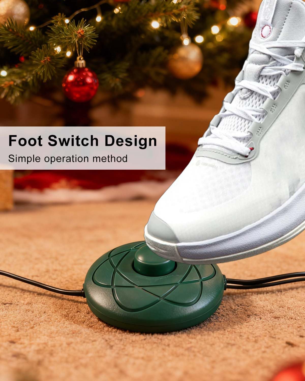 Christmas Tree Light Power Supply with 1/2 inch Plug Foot Switch, 9 Light Modes, Fit for 29V 18W 0.621A Transformer US Adapter Devices（TS-18W29V）