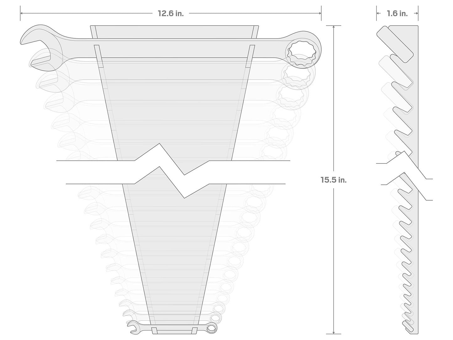 TEKTON Combination Wrench Set with Rack, 19-Piece (6-24 mm) | WCB91202
