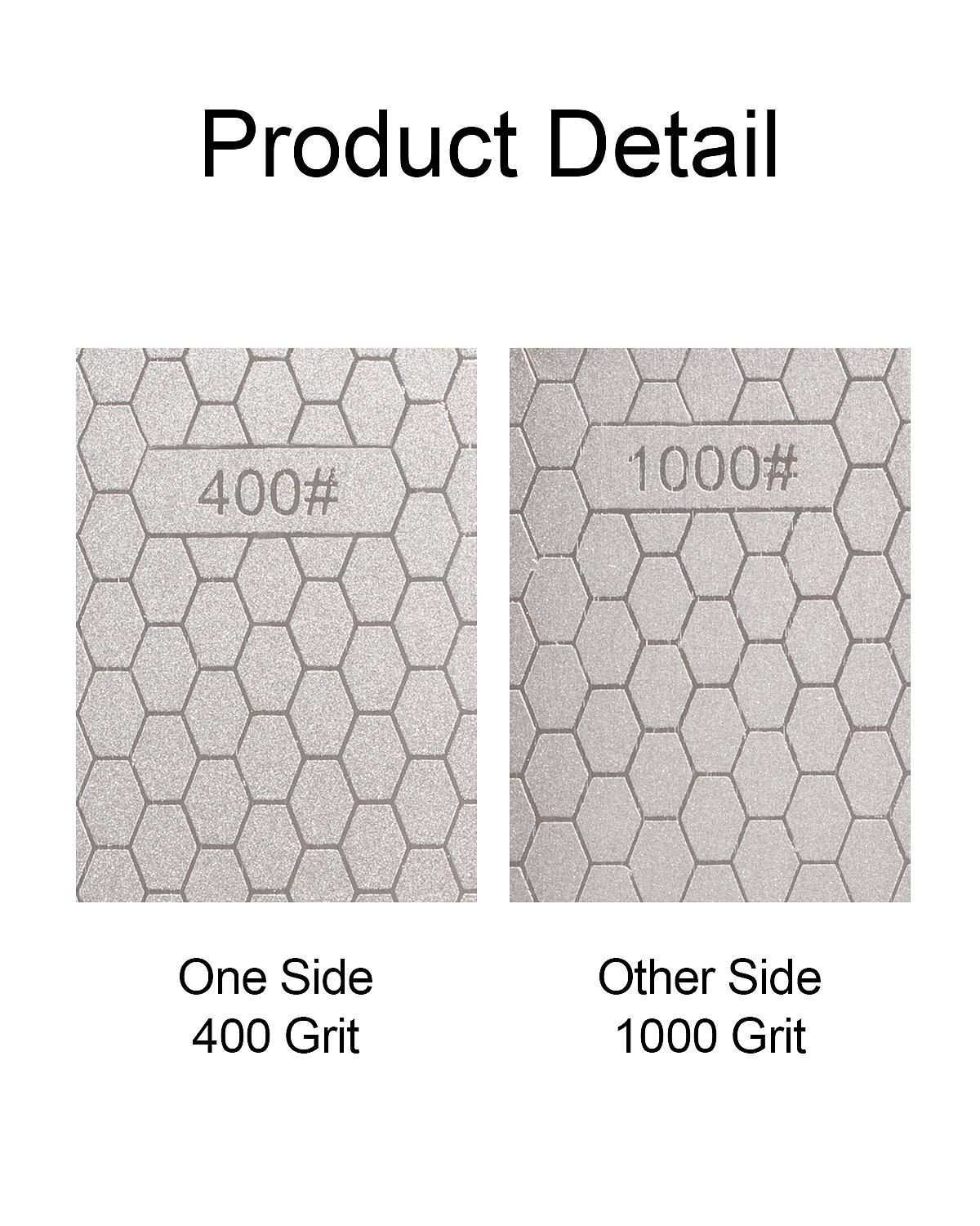 S SATC Diamond Sharpening Stone 2 Side Grit 400/1000 Diamond Plate Honing Stone 8-inch Hone Sharpener White