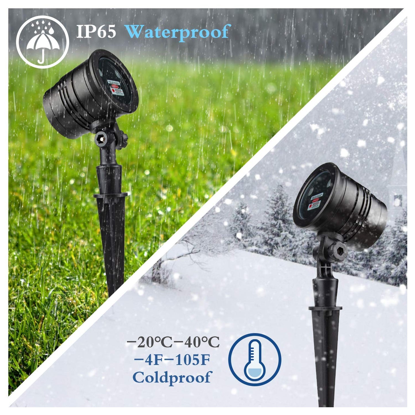 Christmas Laser Lights Projector, Red & Green Star Show Landscape Spotlight with Festive Patterns for Indoor Outdoor Garden Patio Wall