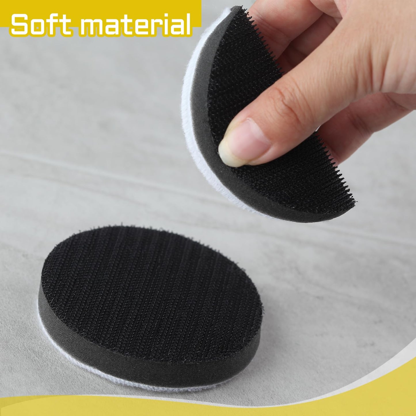 LEONTOOL 5-Pack 3" Hook & Loop Soft Foam Buffer Pads, Thick Sponge Cushion for Orbital Sanders, No-Hole Sanding Interface Pads