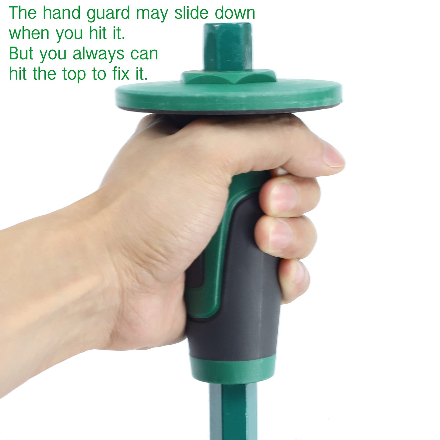 Mason Chisel with Hand Guard, 12-Inch Heavy Duty Flat End Stone & Concrete Chisel for Demolition, Carving, Scaling & Breaking