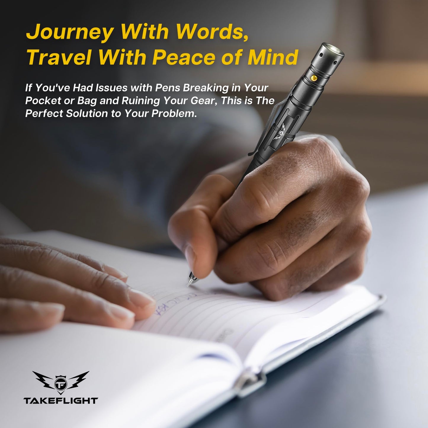 Tactical Pen with Flashlight – Multitool EDC Pen with Glass Breaker & Bottle Opener, Gift for Men & Women, Stocking Stuffer or Father’s Day Gadget