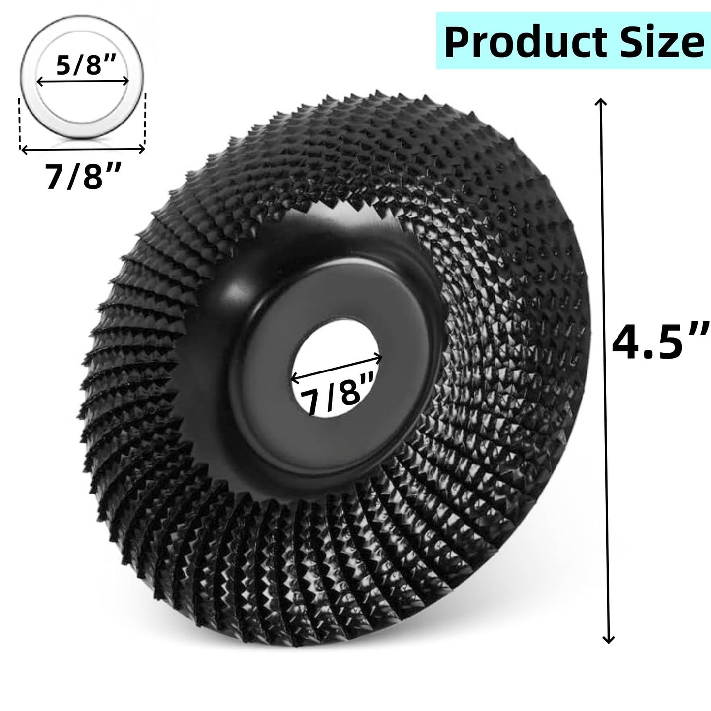 Wood Carving Disc 4 1/2 Inch for Angle Grinder Grinder Wheel Disc,Wood Shaping Grinding Wheel with 7/8” to 5/8" Arbor