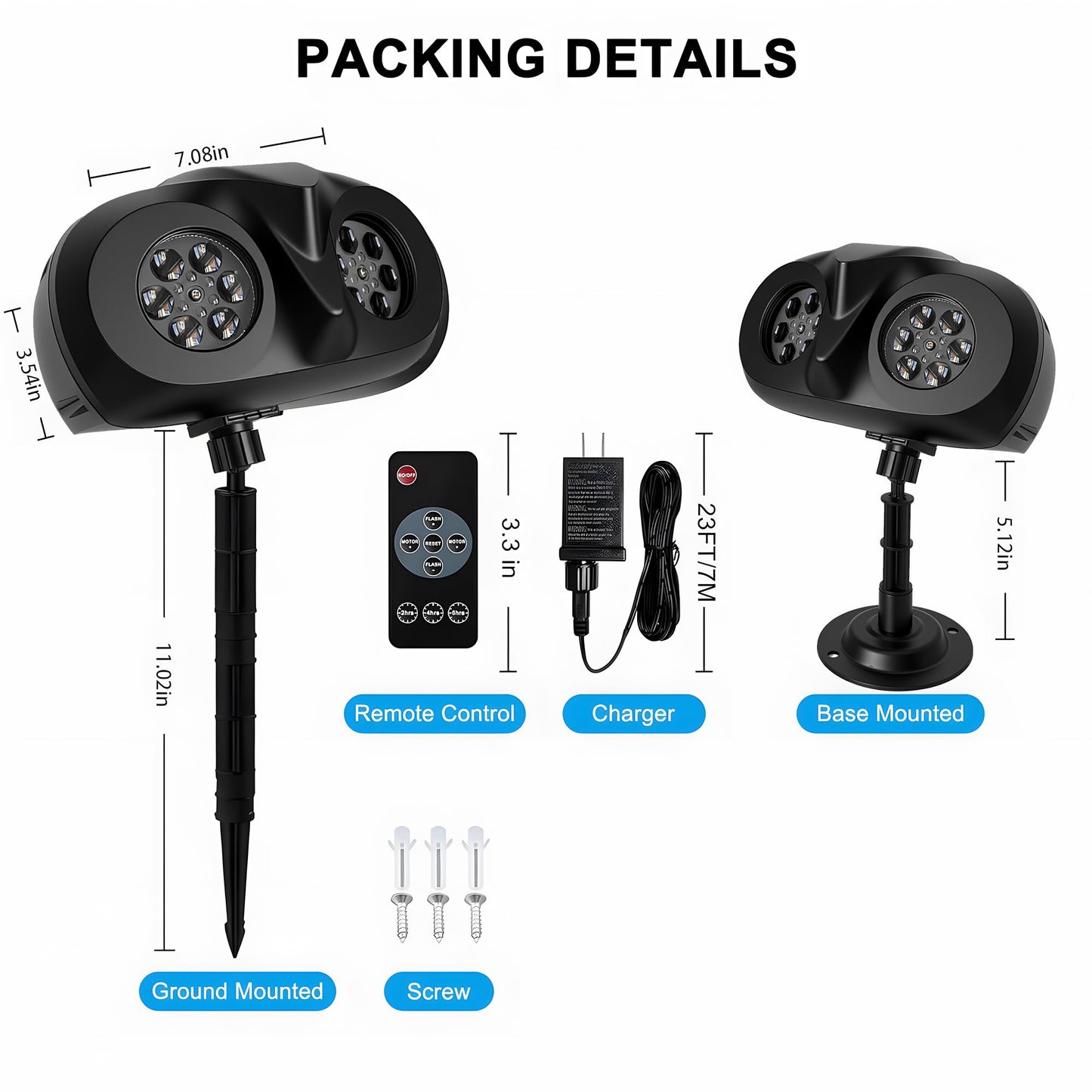 Outdoor Christmas Snowflake Projector Lights with Remote, IP65 Waterproof LED for Holiday, Garden, Party & New Year Decorations