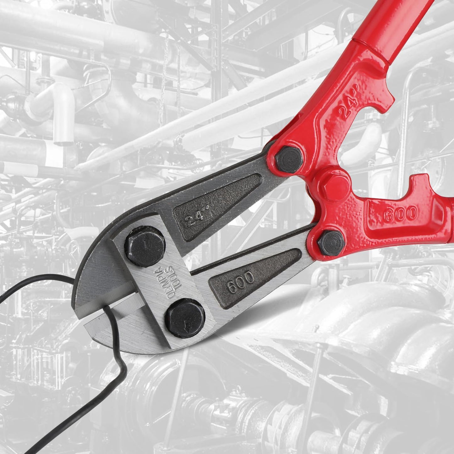 Olympia Tools 24" Bolt Cutter with Drop Forged Alloy Steel and Ergonomic Grip Rubber Handles for for Cutting Fence, Steel Wire, Chain, Screws, Rivet