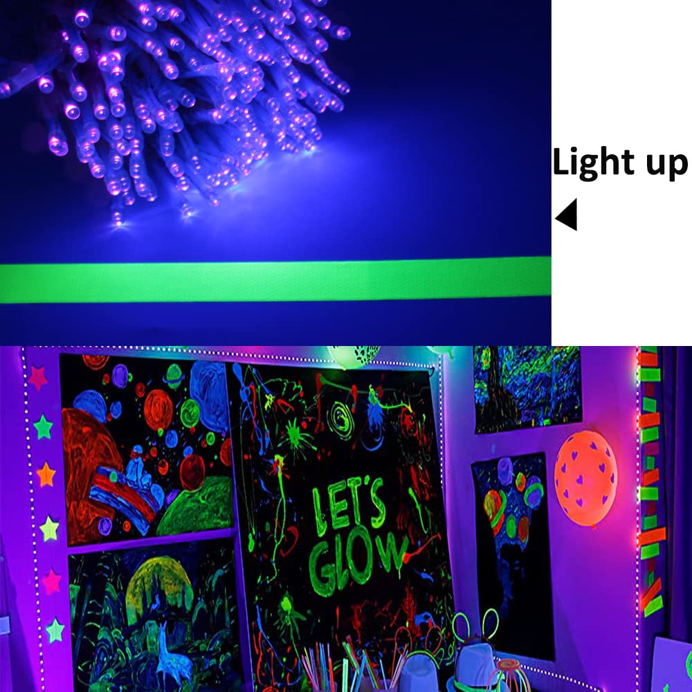Solhice 60ft Black Light String Lights, 240 LED UV Blacklights with Remote, Plug-In Glow Party Fairy Lights for Bedroom & Birthday