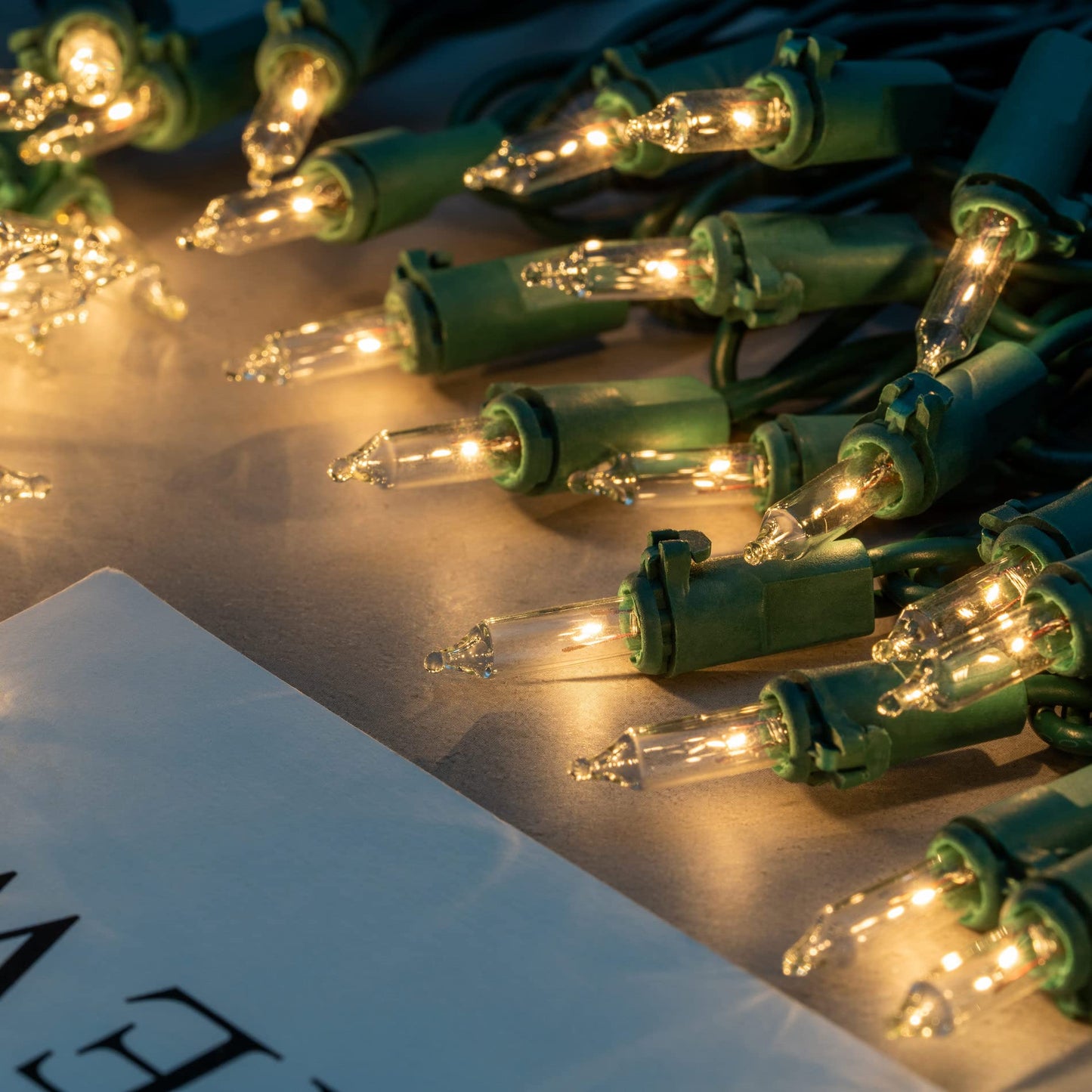 YULETIME 200 Clear Christmas Lights, Pack of 2 Sets 33 Feet 100 Count UL Certified Incandescent String Lights (Clear - Green Wire)