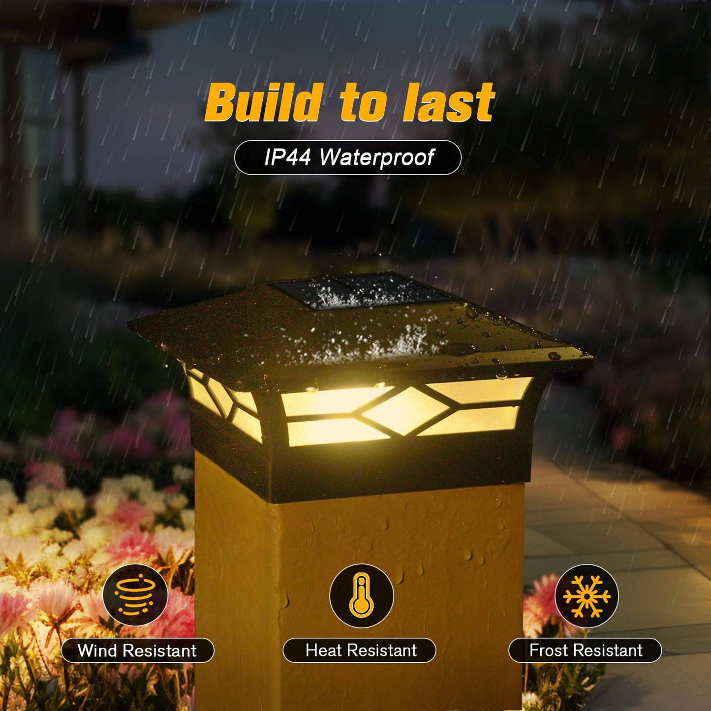 JOFIOS 12-Pack Solar Post Cap Lights for 4x4 Wood/Vinyl Posts, Waterproof LED Outdoor Deck, Fence, Patio, Garden with Cool & Warm Light