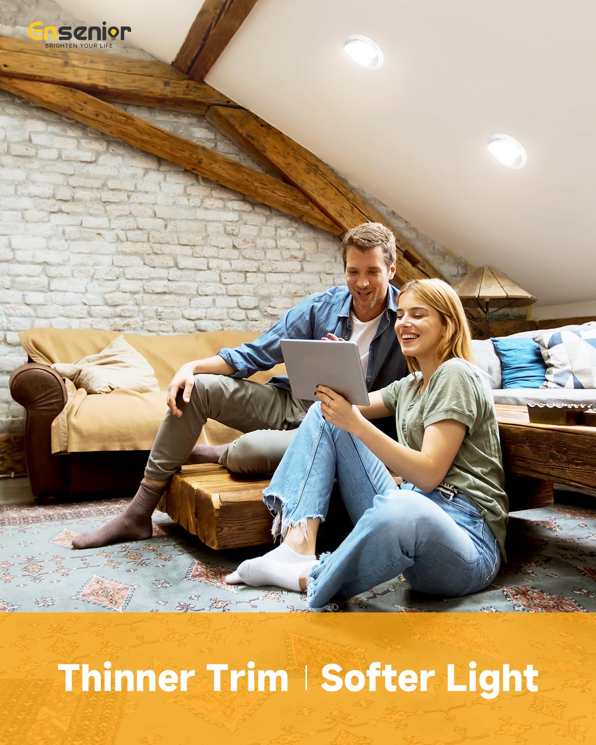 Ensenior 4-Pack 4" LED Gimbal Recessed Light, 5CCT Dimmable, 360°+90° Adjustable, 9W=85W, 900LM, 2700-5000K, ETL & FCC