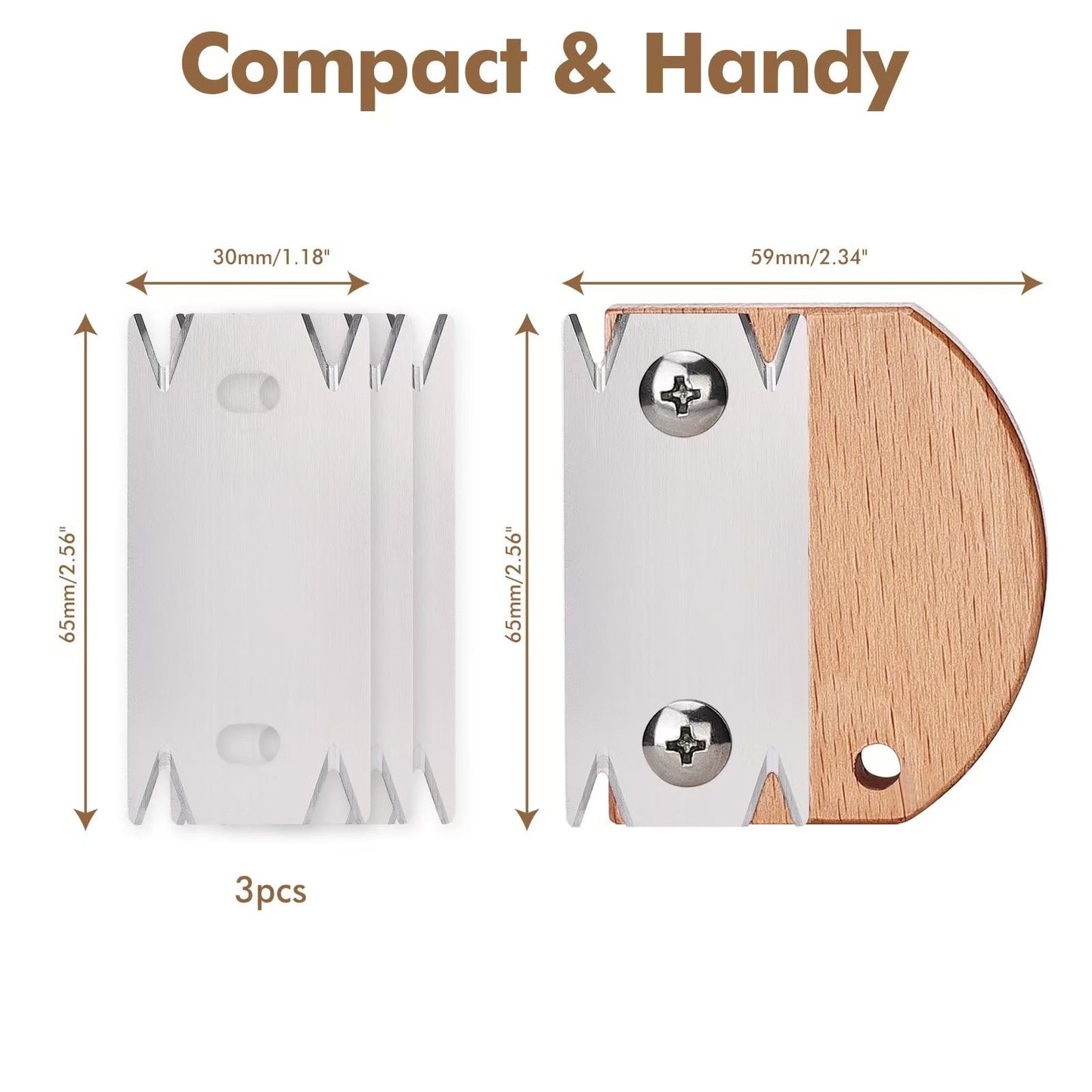 DRAXZOR Edge Banding Trimmer, Upgraded Veneer Edge Cutter with Wooden Handle, 3 Replacement Blades, for PVC, Laminate, Plywood & Melamine