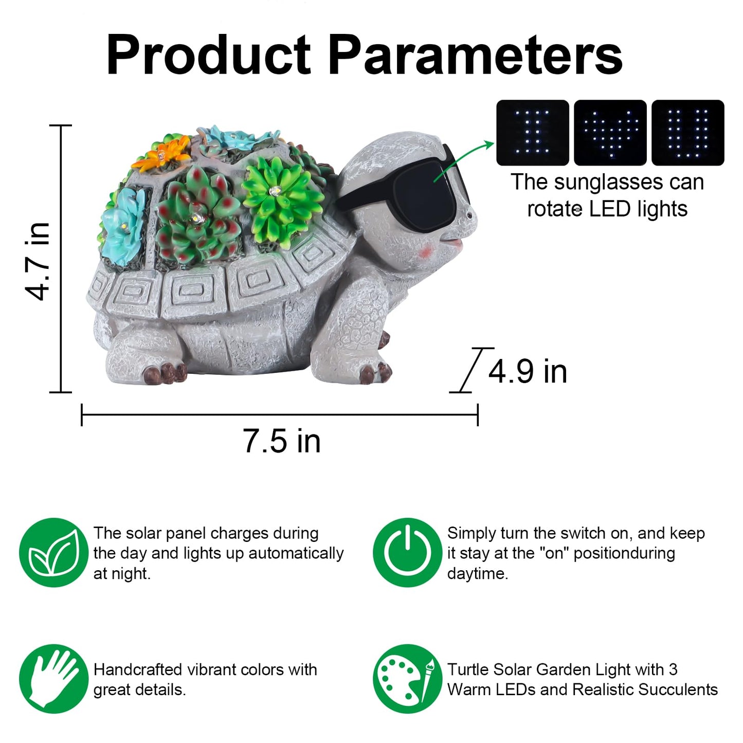 Pawatee Solar Turtle Garden Statue with Succulent & LED Lights – Unique Outdoor Patio Decor, Birthday Gift for Women, Mom, Grandma