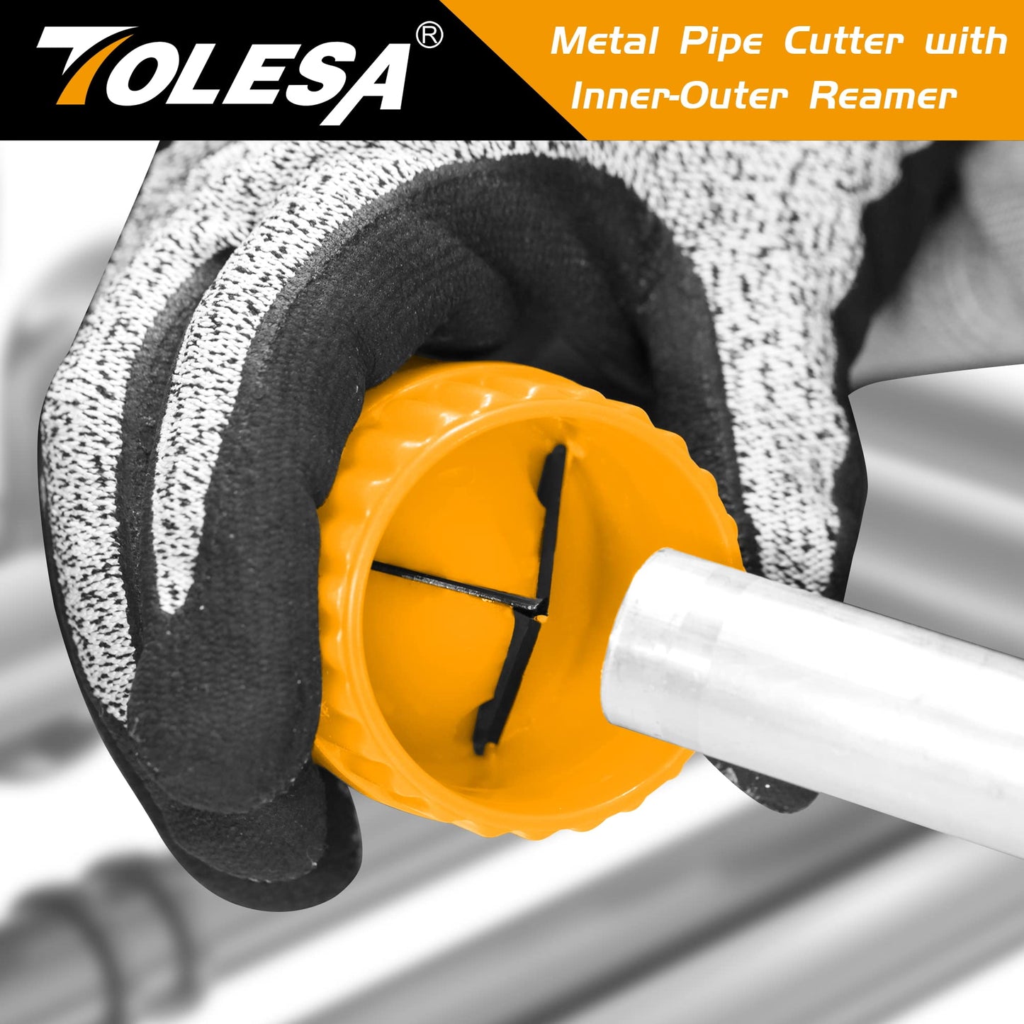 TOLESA Heavy Duty Pipe Cutter 3/16–2" (5–50mm) with Deburring Tool, Sharp Copper Tube Cutter for Stainless Steel, Aluminum & Brass