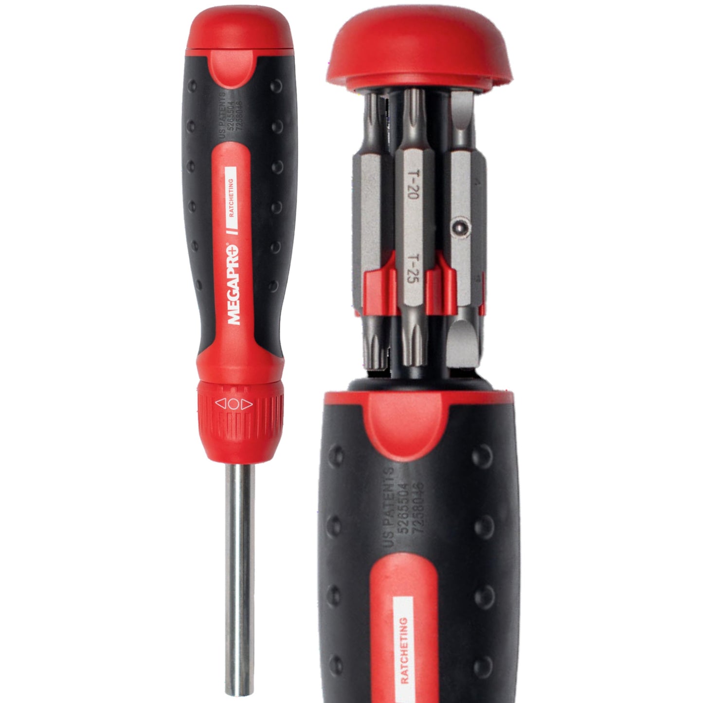 13-in-1 Ratcheting Screwdriver Set w/ ¼" Hex Bits for Phillips, Flat, Star & Square – Retractable Multi-Bit Screwdriver