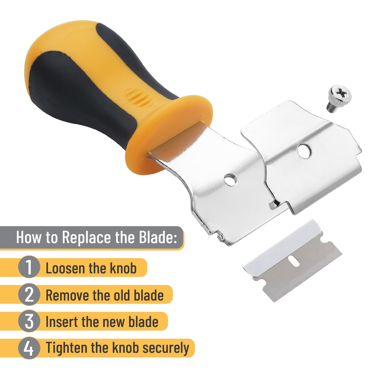 Bates 2-Pack Razor Blade Scraper Set with Adjustable & Standard Handles, 20 Blades, Stainless, Carbon & Plastic Blades, Storage Included