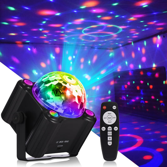 YINPKTEO LED Disco Ball Light, Sound-Activated Party Light with 6 Colors for Home, Dance, Birthday, Halloween, Christmas & Wedding