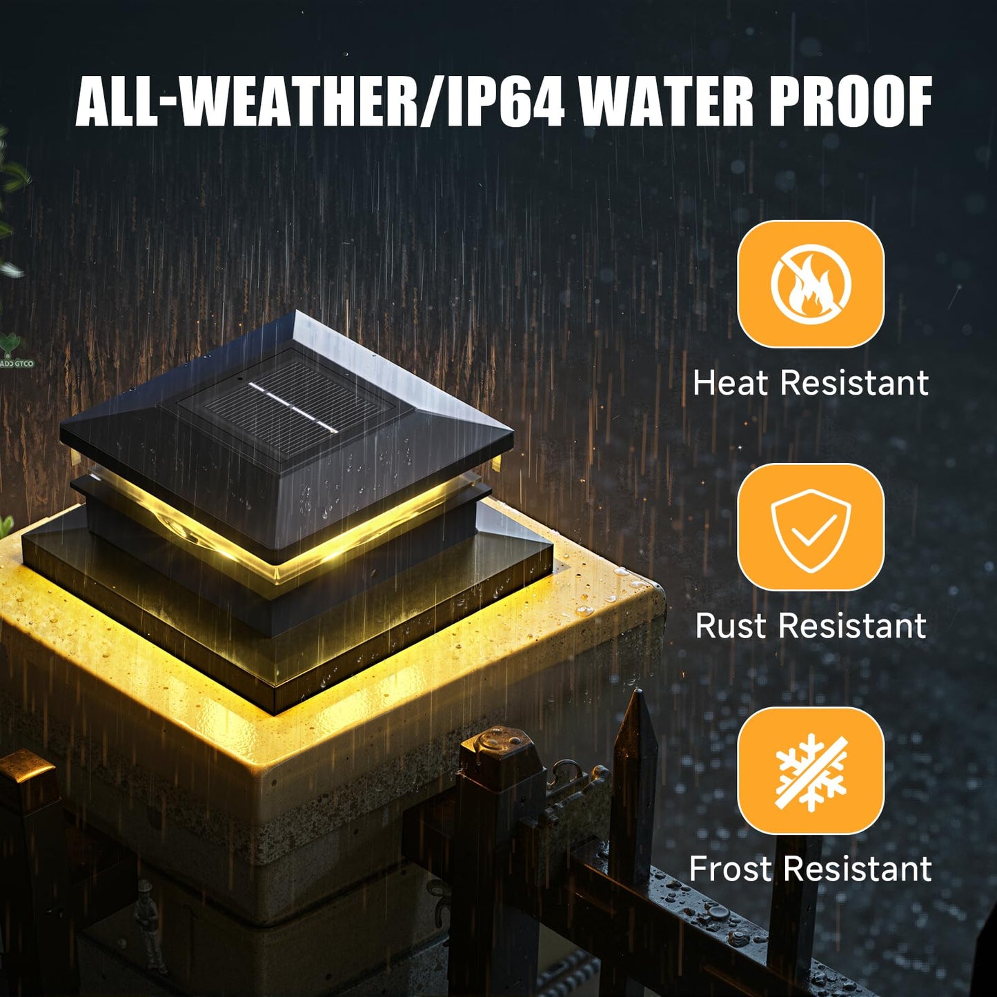 12-Pack Solar Post Cap Lights for 4x4, 5x5, 6x6 Posts – Warm & Cool White, Black Waterproof Outdoor Fence Lights for Garden Patio Porch