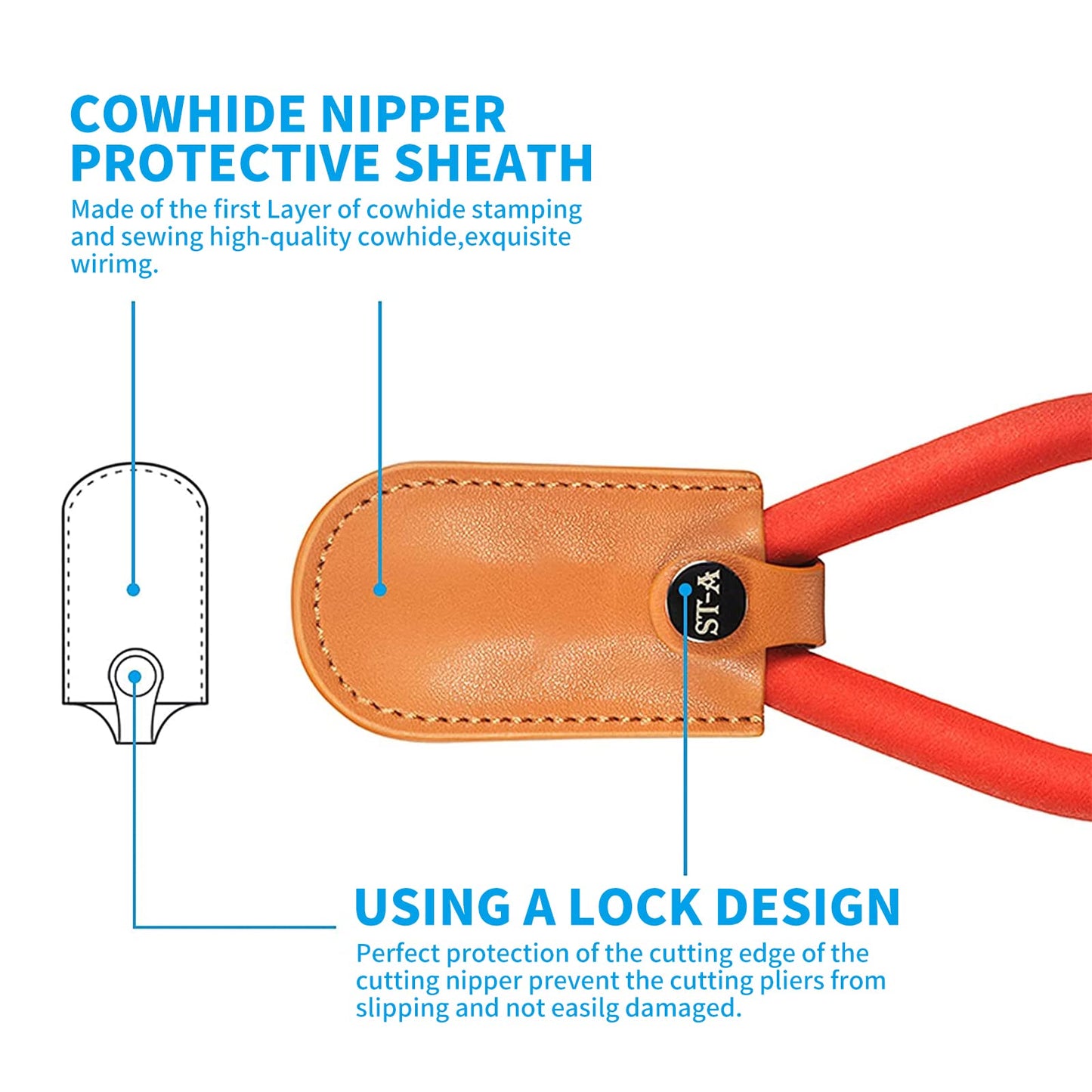 ST-A 3.0 Single Blade Nipper by DSPIAE – Precision Cutter for Gundam, Gunpla & Hobby Kits – Sharp Blade, Ergonomic Handle, Leather Cover