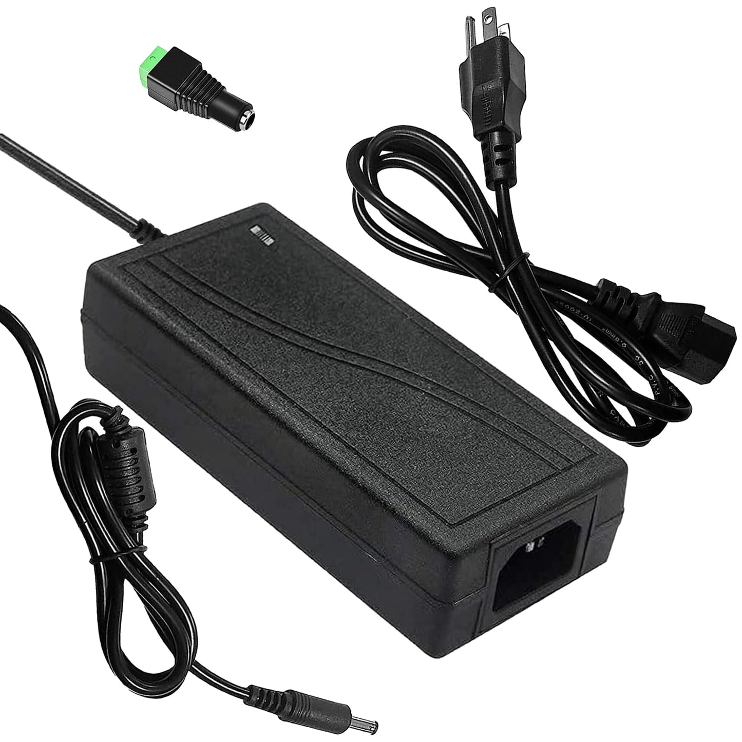 24V 6A DC Power Supply Adapter, 100-240V AC to DC, 5.5x2.1mm Jack, US Plug, for LED Strips, Printers, and Electronics