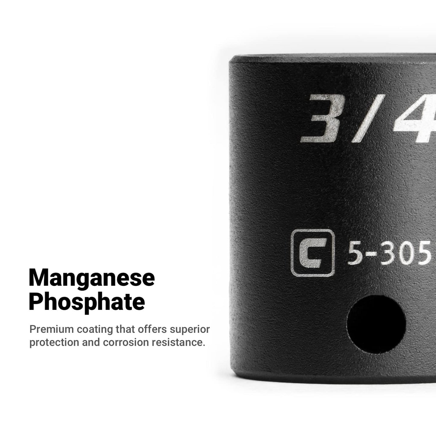 Capri Tools CP53053 1/2-Inch Shallow Impact Socket, 3/8-Inch Drive, 6-Point, SAE