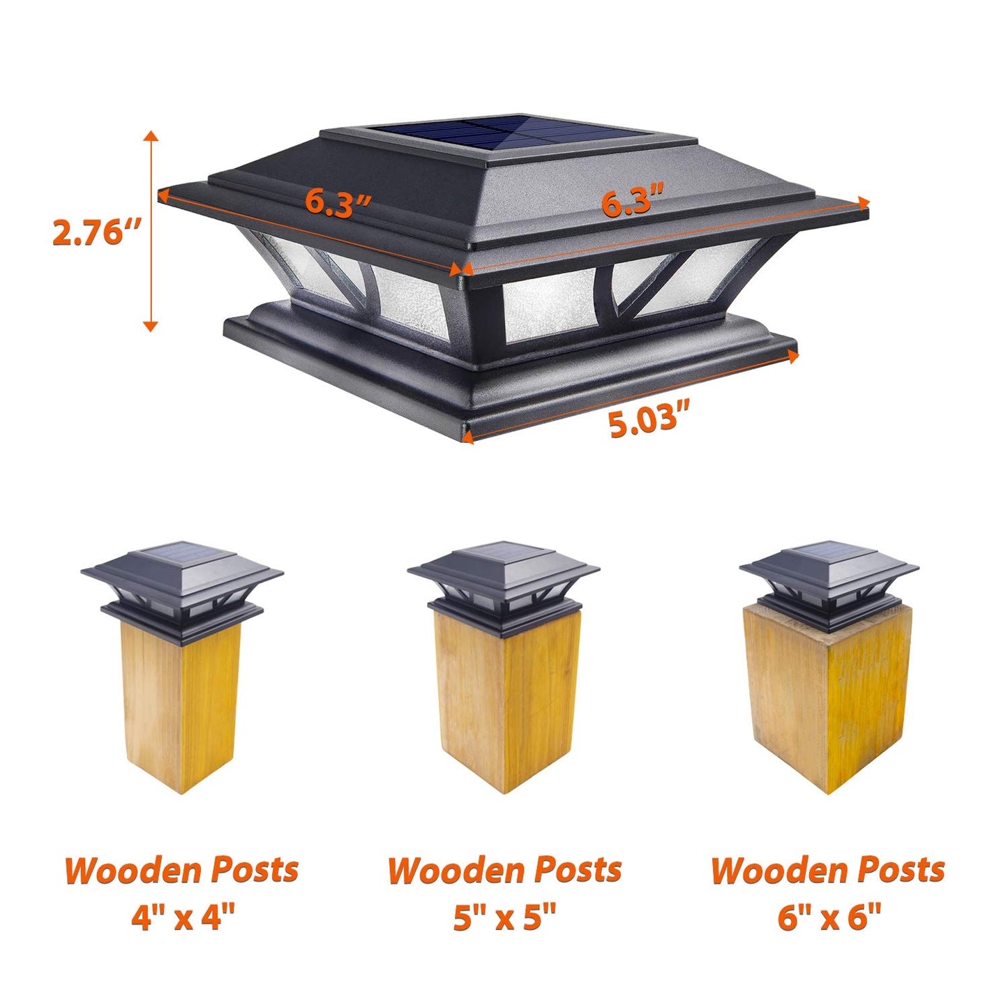 SIEDiNLAR Solar Post Lights 2-Pack for 4x4/5x5/6x6 Posts, LED Deck & Fence Cap Lights, 2 Modes, Warm & Cool White, Outdoor Patio Garden