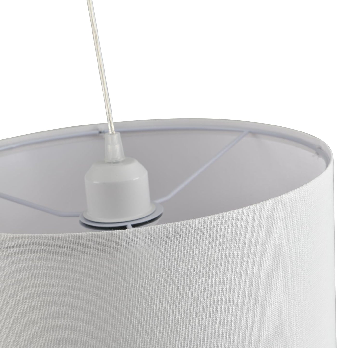 **IHENGYANLT 2-Pack Plug-In Pendant Light with 15ft Clear Cord, On/Off Switch, White Fabric Shade for Bedroom & Kitchen**