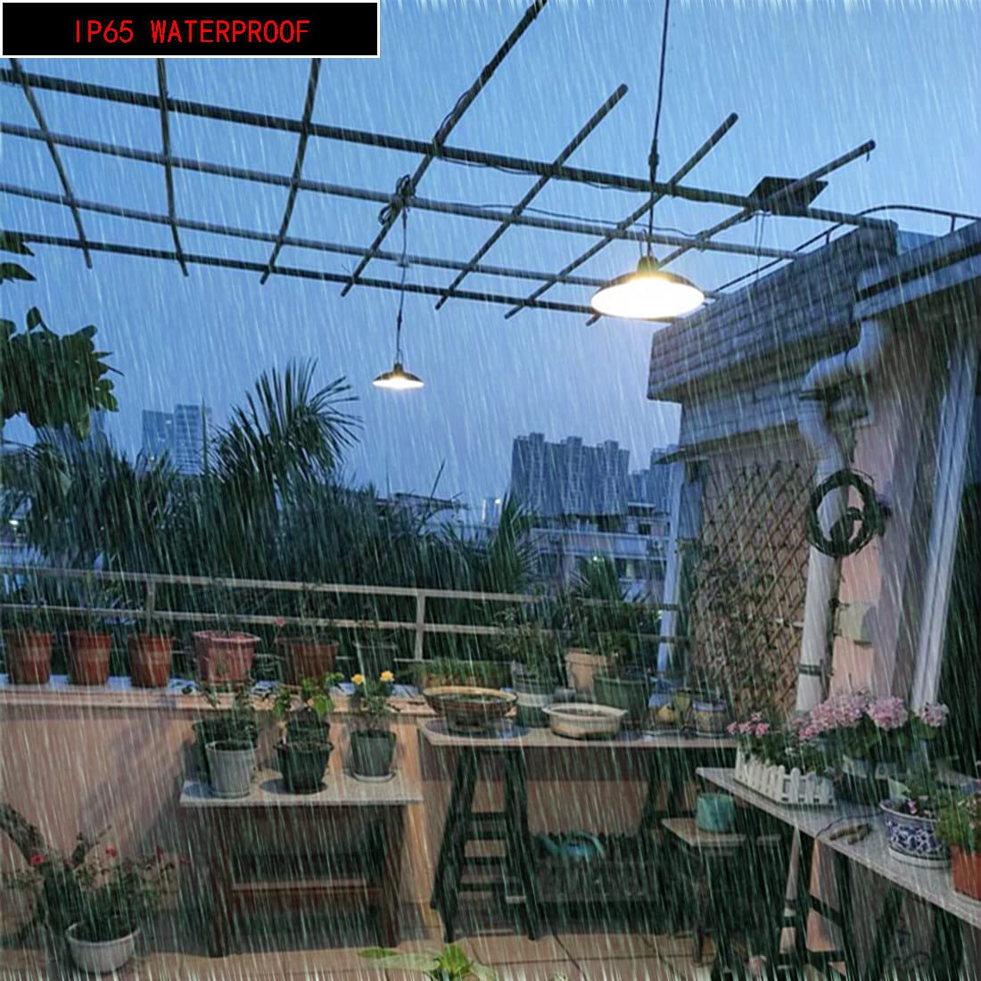 ABZXT Dual Solar Pendant Lights, IP65 Waterproof, Dusk-to-Dawn Auto, Remote-Controlled Outdoor Lamp for Shed, Barn, Coop & More