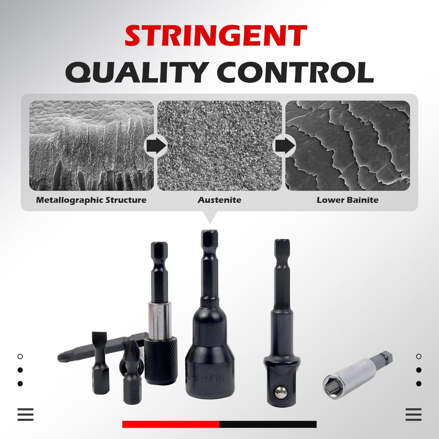 AKM TOOL 35PCS Magnetic Nut Driver Set for Impact Drill, 1/4″ Quick-Change Hex Shank, SAE & Metric Cr-V Steel with Extension & Adapter